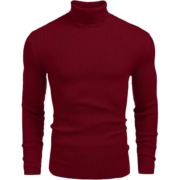 その他 TEN HIGH NECK WOOL RED L JXGSGOGO Mens Turtleneck Pullover Sweater Knitted Thermal